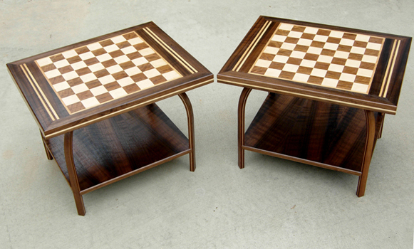 Walnut and Cherry Side Tables